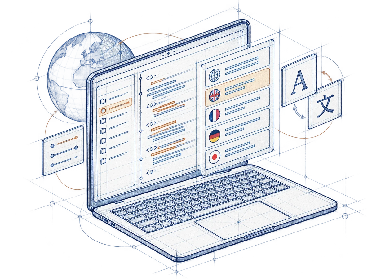 Software localization blueprint illustration